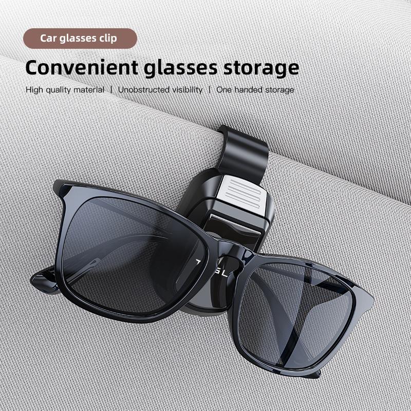 PKWYZ1 Car Glasses Clip Suede Sun Visor Sunglasse Holder Storage Clip For Tesla Model 3 Y S X Cybertruck Juguete SpaceX Accessorie