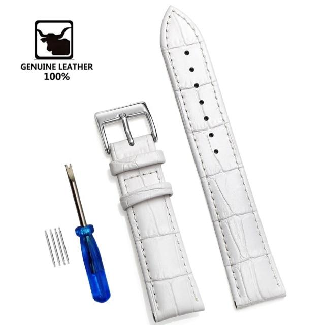 Genuine Leather Watchbands 12/14/16/18/20/22/24 Mm Watch Band Strap Steel Pin Buckle High Quality Wrist Belt Bracelet + Tool
