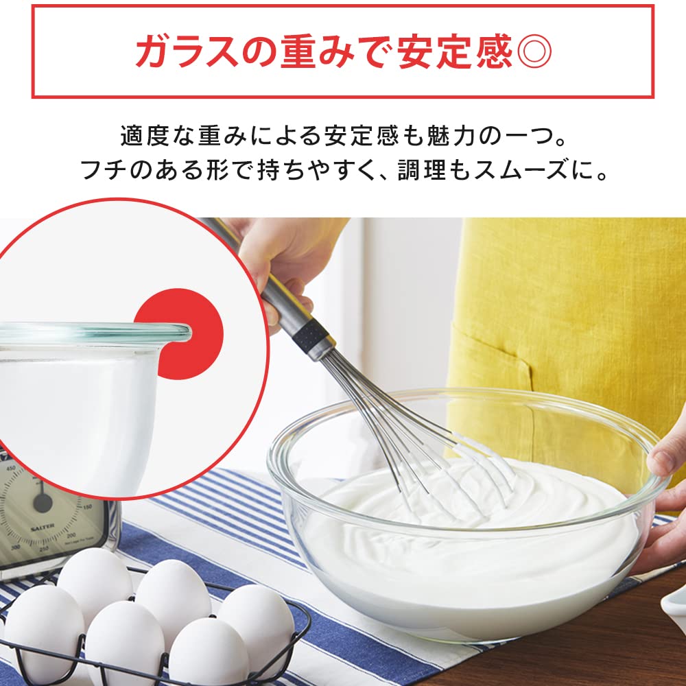 Набор стеклянных мисок IRIS OHYAMA Можно складывать друг на друга и подогревать до Можно подавать прямо на обеденный стол Можно использовать в микроволновой печи [Аккуратное хранение] Из 3 предметов