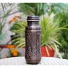 Antique Copper Jumbo Water Bottle - 1300ML | Heavy Copper Metal Made | Antique And Rustic Dark Brown Finish