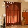 Красочные однотонные прозрачные шторы Французский ретро Светофильтрующие шторы для конфиденциальности Скандинавский современный простой роскошный тюль