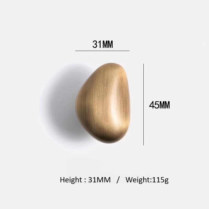 Solid Brass Cabinet Pulls Retro Bronze European Minimalist Irregular Knob for Wardrobe Drawer Cupboard Furniture Hardware