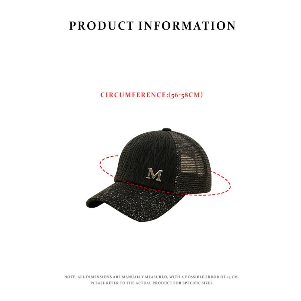 Breathable Sequins Baseball Cap Sun Protection Sun Hat Fashion Sunscreen Hats for Men Women