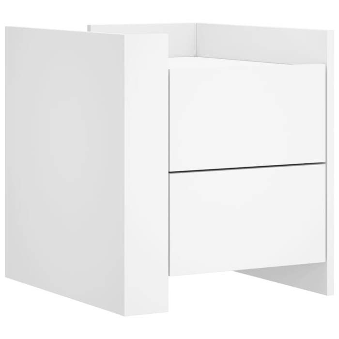 VidaXL Прикроватная тумбочка белая 45x50x50 см инженерное дерево, прикроватная тумбочка, приставной столик, шкафчик для кровати, шкаф 848283