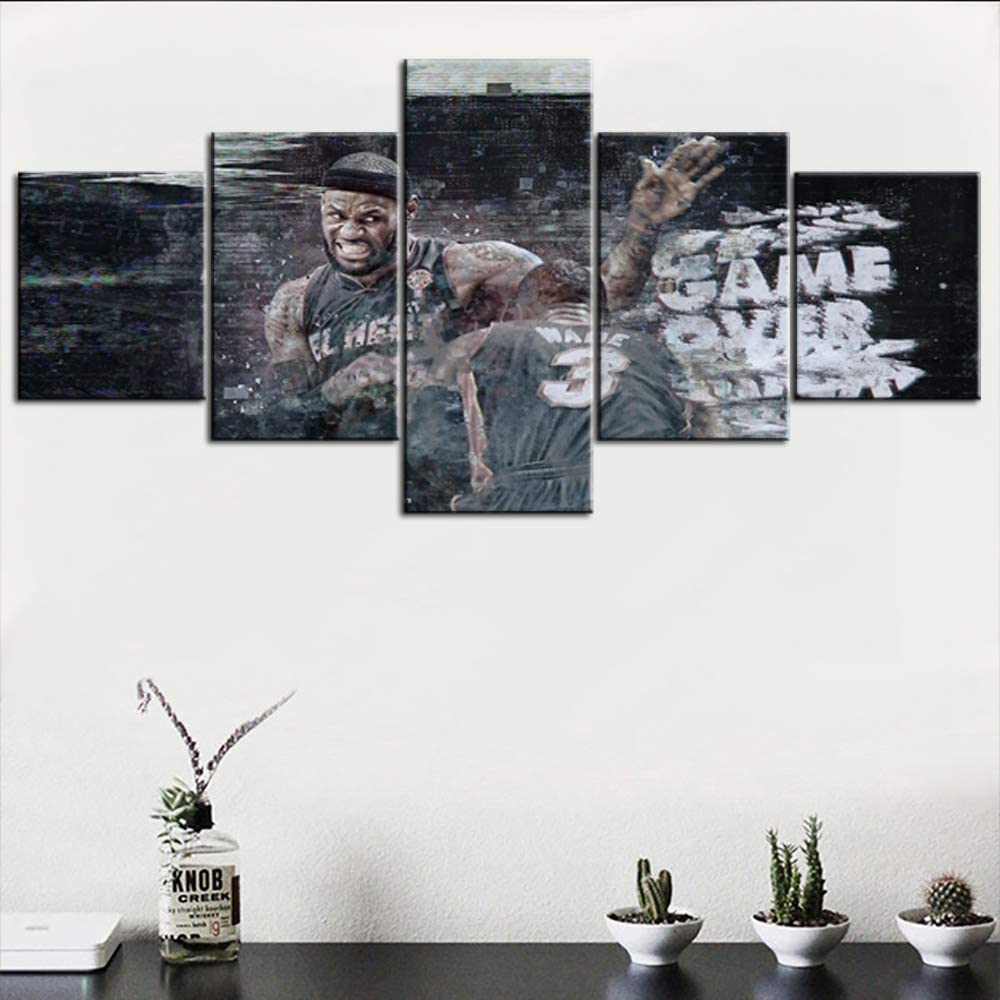 5 шт., звезда баскетбола, спортивный тренажерный зал, настенные 5 панелей, современные 5 шт., фотографии, художественный постер, HD печать, домашний декор, холст, картины
