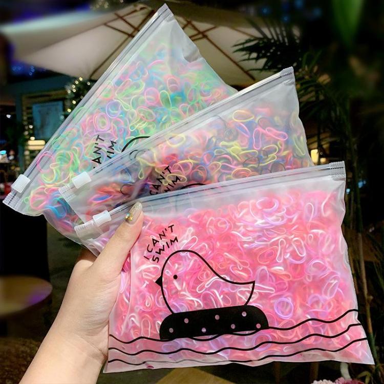 1000Pcs Colorful Disposable Hair Bands Cute Girls Elastic Rubber Scrunchie Ponytail Hair Accessories