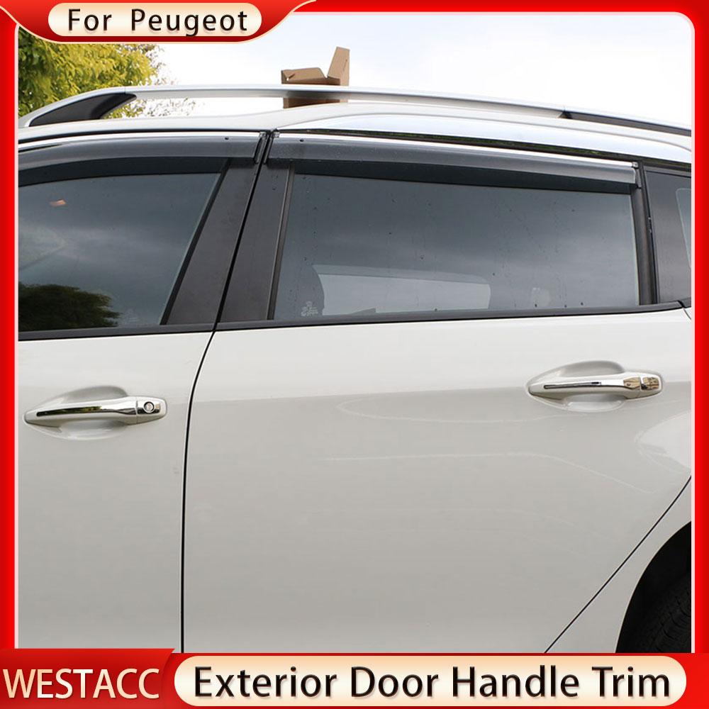 8 шт., наружная дверная ручка автомобиля из нержавеющей стали, декоративная наклейка для Peugeot 2008 2014-протектор
