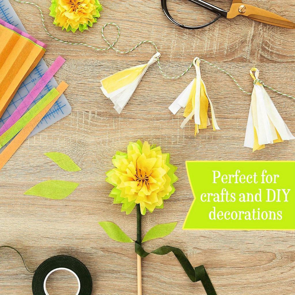 Бумага тишью, 160 листов (Классическая радуга, 8 цветов) на дни рождения, Пасху, День матери, подарочная упаковка, поделки, бумажные цветы своими руками, гирлянды с кисточками