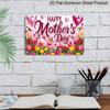 2D Flat, 1pc "Happy Mother's Day" Tulip & Butterfly Plaque, 12"×8" - Festive Floral Decor Sign, Pink - Aluminium Wall Hanging Decoration for Home