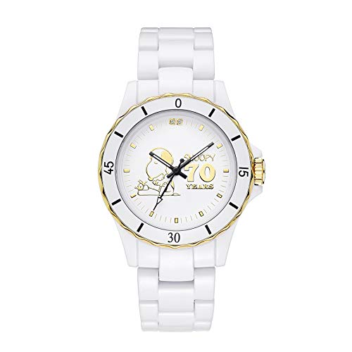 Наручные часы Snoopy Watch Лимитированная серия 2000 штук 70-летие Гибридная керамика Алмазы Гарантия производителя (белый)