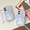 Матовый чехол с синим бантом для iPhone 13/14 и 16 Pro Max