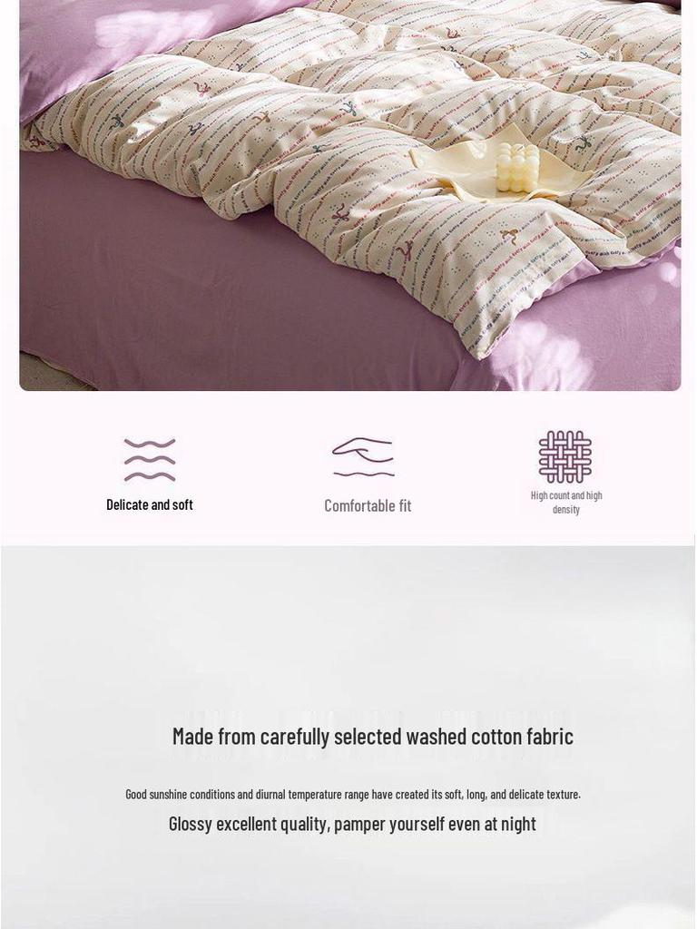 Двухслойный комплект постельного белья из чистого хлопкового муслина G5Z: Пододеяльник, Простыня и Наволочка - Можно стирать в машине и Настраиваемые
