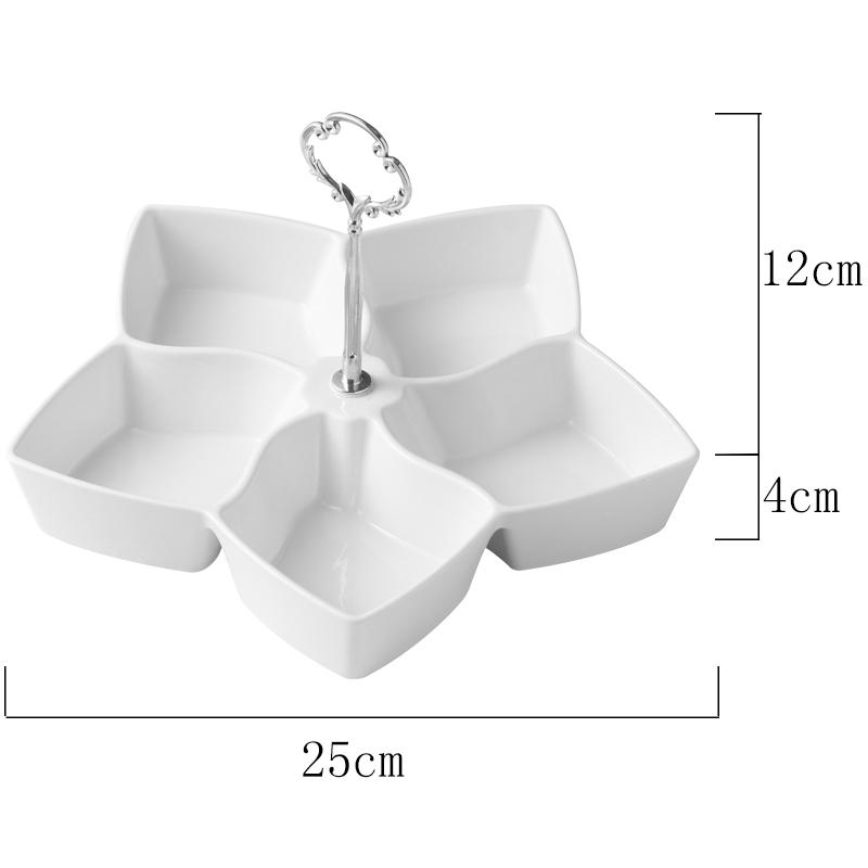 Керамическая фруктовая тарелка, многосекционные поддоны для хранения сухофруктов и орехов, поддоны для конфет, бытовая посуда, подносы для закусок, коробки для хранения димсамов