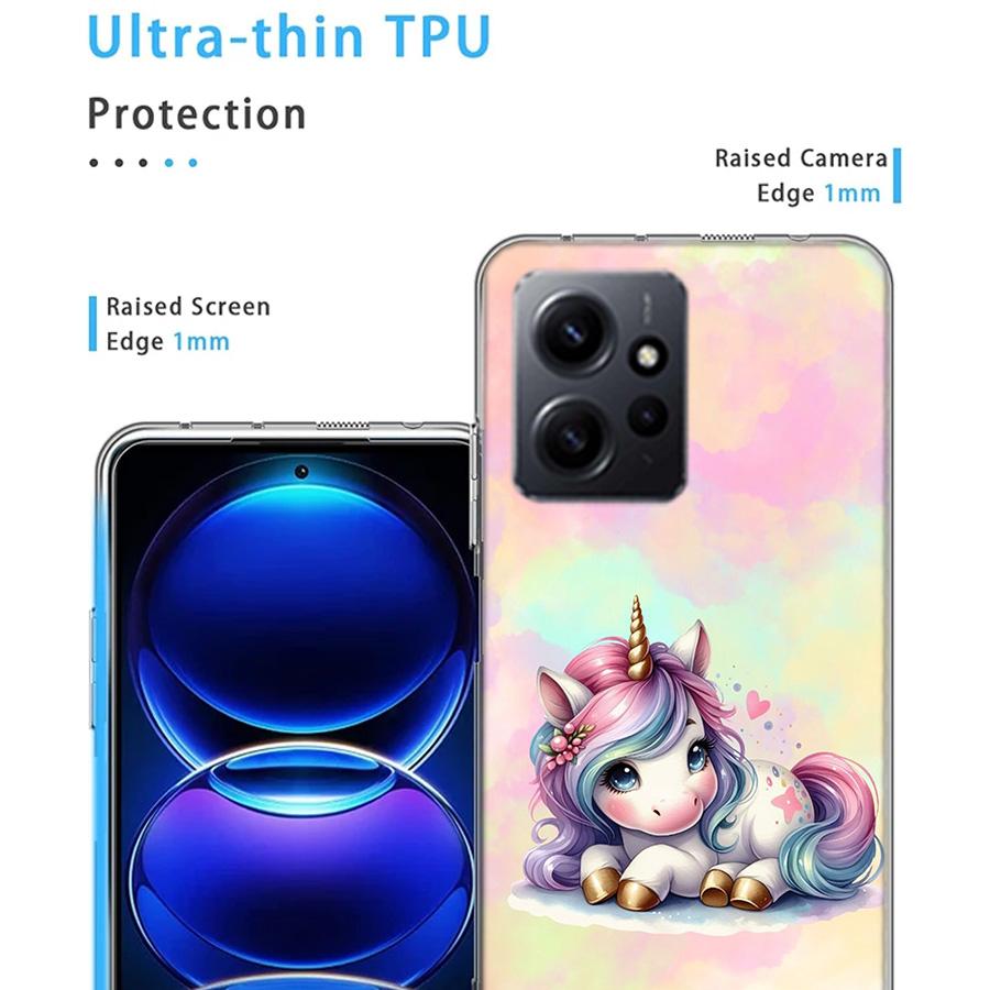 Милый Чехол для Телефона с Единорогом для Xiaomi Redmi 12 13C 14C 12C Note 14+ 13 Pro 5G Plus 10 10A 10C 9 9A 9C 9T 8 8A K70 Pro Прозрачный T