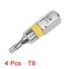 Набор бит Torx 4 шт. Сталь S2 Шестигранный хвостовик 1/4" T6 T9 Магнитные Security Torx Биты для отвертки Ручные инструменты