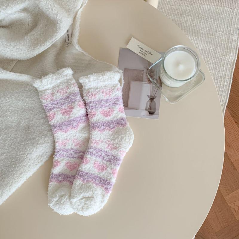 Autumn and Winter Non-shedding Coral Fleece Socks, Women's Socks, Home Warmth Thickened Sleep Socks
