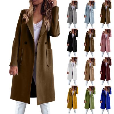 Женская мода осенне-зимний однотонный кардиган с длинными рукавами и карманами на пуговицах, нейлоновая куртка