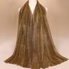 Autumn New Gold Thread Nylon Scarf For Women Girls Solid Color Sunscreen Scarves Soft Foulard Viscose Female Wrap Shawls