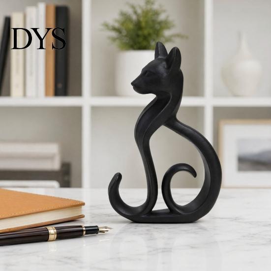 Декор в стиле легкой роскоши, 3D-печатная фигурка кошки, Минималистичная элегантная сидящая скульптура, Современное украшение для дома, Животное-орнамент для офисного стола, полки