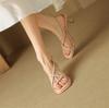 Taoffen Летние лаконичные модные женские босоножки на тонком каблуке с узким ремешком, сандалии с открытым носком на пятке, легкая женская обувь с перекрестной завязкой