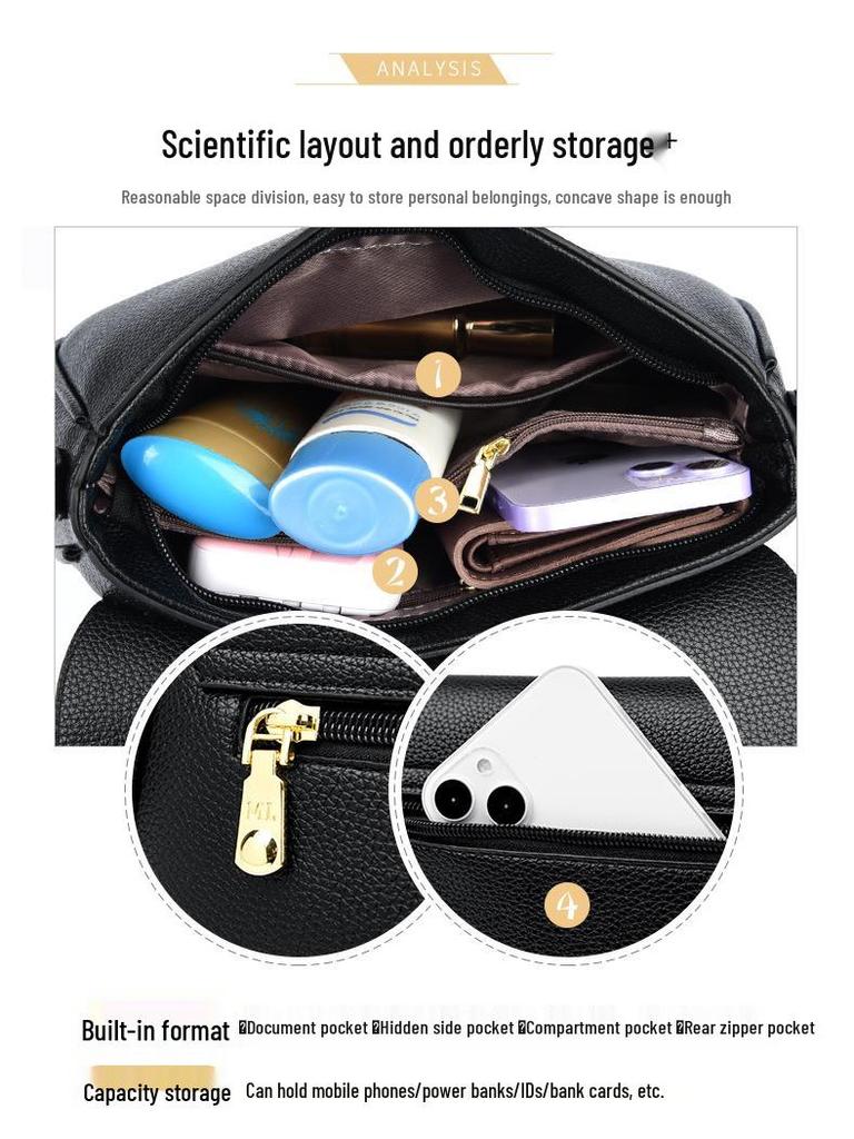 Женская сумка через плечо в корейском стиле - Модная, фактурная, вместительная, кроссбоди для простых поездок на работу и модного образа