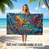 Fish Ocean Theme Beach Towel Personalized Custom Name & Text Soft Quick Dry Beach Towel for Swimming Travel