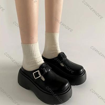 Праздничные туфли-шлепанцы на платформе Baotou Женские Черные Коричневые Туфли на высоком каблуке Женская обувь Повседневные Слипоны для улицы Полумюли Слайды