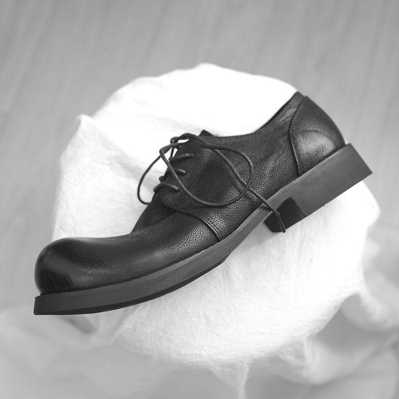 Модная ретро обувь на толстой подошве с большим пальцем, оригинальный дизайн, повседневная обувь для мужчин, модная роскошная дизайнерская модель, кожаная обувь на шнуровке