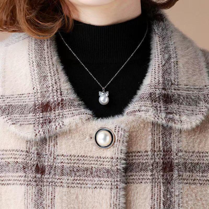 Женское зимнее норковое пальто, длинное осенне-зимнее утолщенное флисовое теплое клетчатое пальто, верх