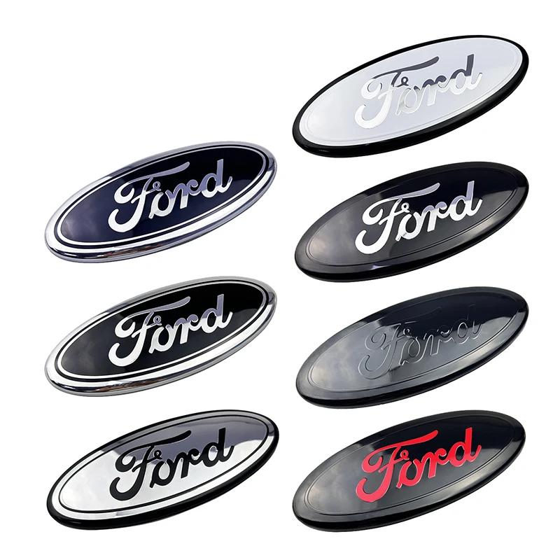 15X6.3CM Alloy Car Front Cover Badge Sticker for Ford Kuga Transit Ecosport Fiesta Focus Ranger Mondeo Edge Trunk Emblem Decal CVV1