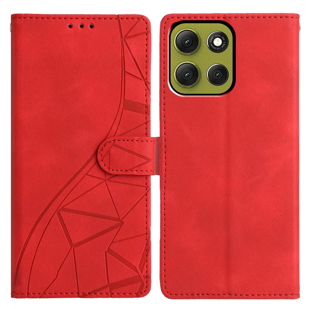 For Motorola Moto G86 5G Case Wallet Stand Imprinted Triangle Pattern Leather Phone Flip Cover