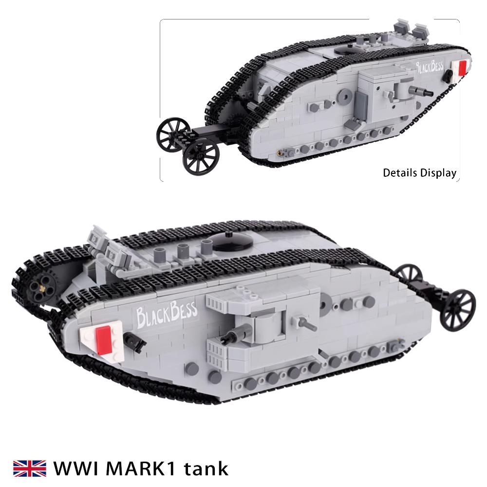 Конструктор MOC Пушка Британская WW1 Полевая Кухня США WW2 Танк Итальянский Итальянская 149-мм Полевая Пушка Осадный Гаубица Кирпичи Игрушка