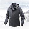 New Outdoor Camping Storm Jacket Men's 3-in-1 Detachable Waterproof Windproof Mountaineering Clothing Warm Coat