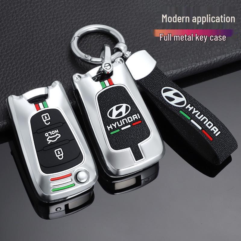 Hyundai Elantra Key Case for Langdong, Reina, Ix35, Ruiyi, Sonata 8 - Folding Old Buckle Shell Bag