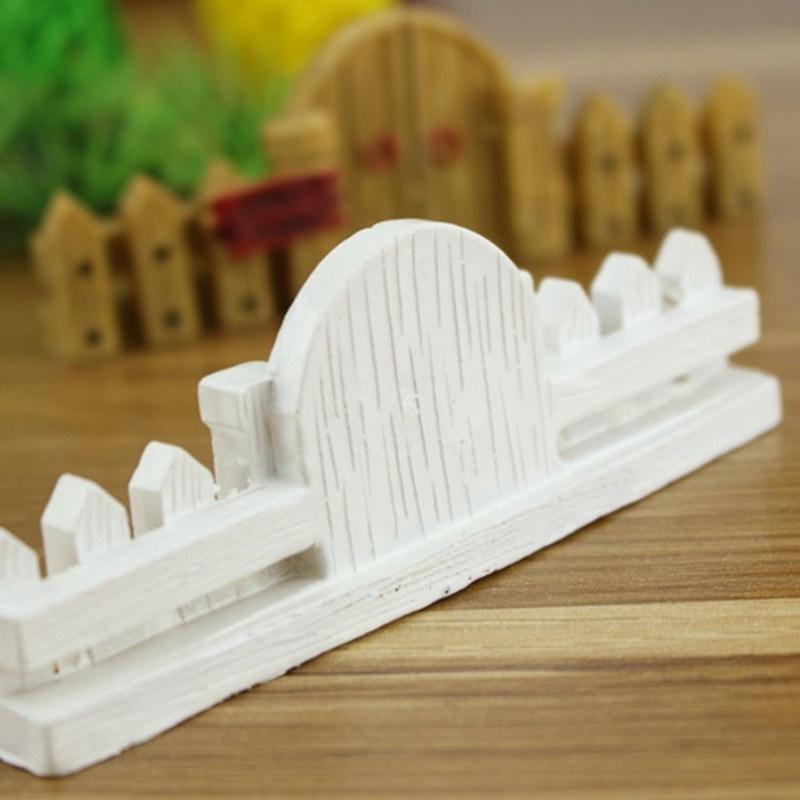 DIY Micro-landscape Fence Railings Decorative Wooden Fence Ornament Diy Resin Design Craft Mini Gard