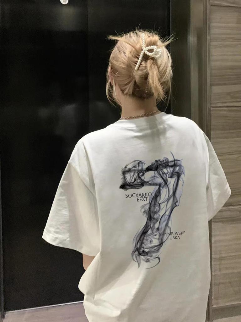 Women's Oversized White Cotton T-Shirt - Summer 2025 Casual Style