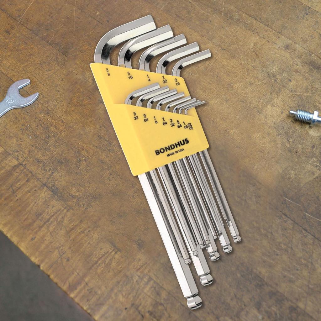 Шестигранный шариковый длинный набор из 13 штук BLX13B [] Набор L-образных ключей BONDHUS с точкой, плакированный, (0.050, 1/16, 5/64, 3/32, 7/64, 1/8, 9/64, 5/32, 3/16, 7/32, 1/4,
