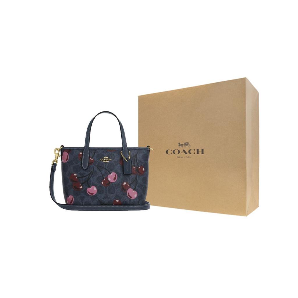 Coach City 15 Zipper Closure Logo Canvas Tote Bag Shopping Shoulder Crossbody Handbag Mini Women Tote Denim-Blue Mixed-Colors CY737-IMDEI
