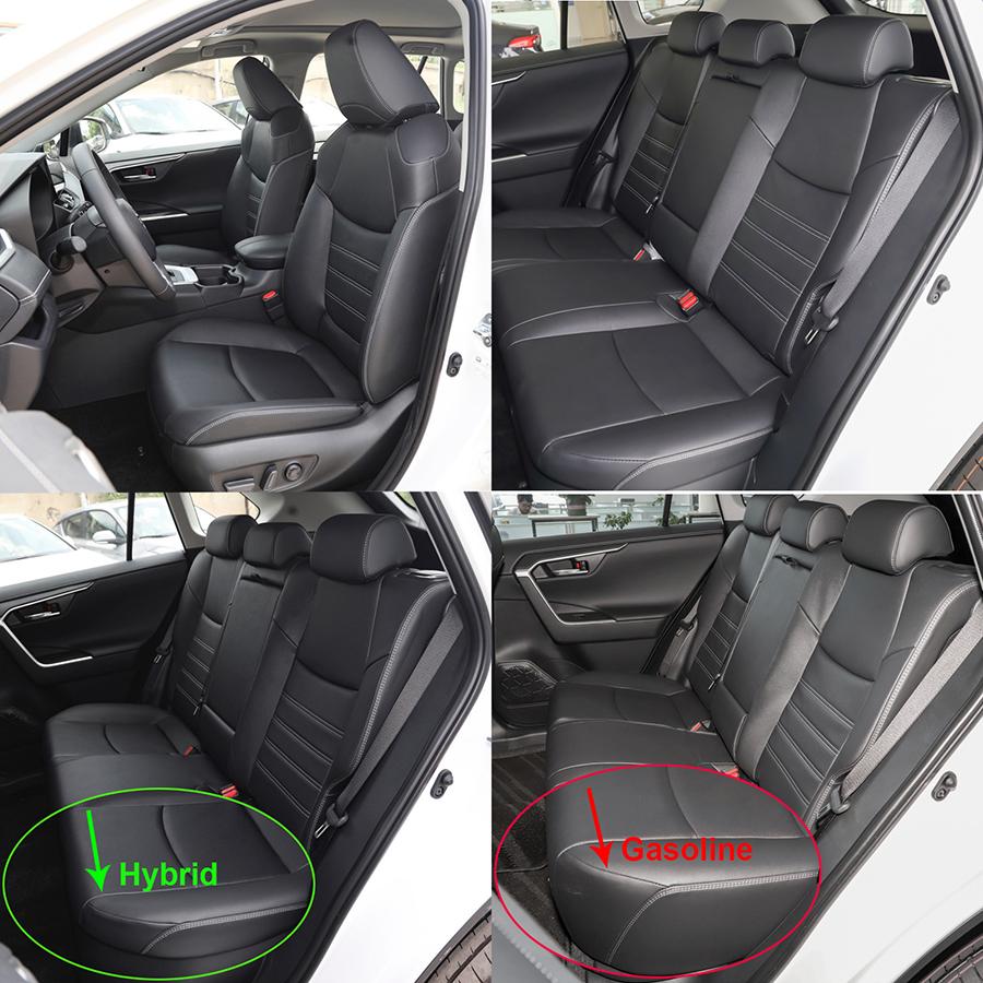 Индивидуальные чехлы на сиденья автомобиля, полный комплект для Toyota RAV4 2019-2025, водонепроницаемые кожаные подушки сидений, защитный чехол, аксессуары для интерьера