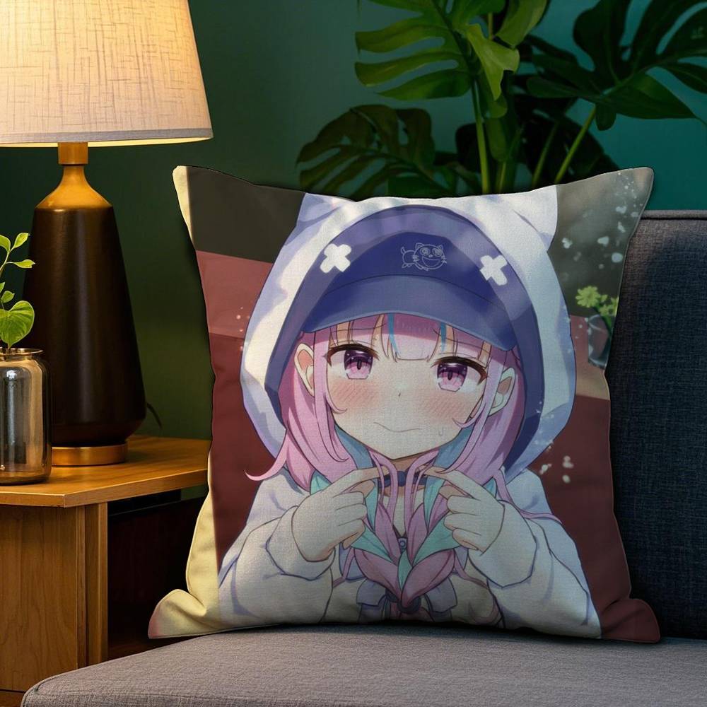 H-Hololive M-Минато Аква Наволочка Плюшевая Ткань Мягкая Двусторонняя Печать Наволочка для Подушки Диванная Подушка Чехлы для Декоративных Подушек