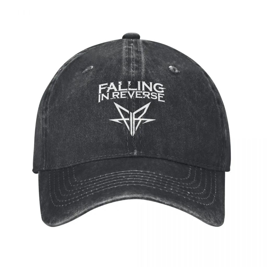 Бейсболка с логотипом Falling In Reverse Винтажная потертая джинсовая Кепка для защиты от солнца в стиле рок-музыки для мужчин женщин Для тренировок на открытом воздухе Кепки Шляпа