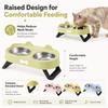 Double Bowl Raised Pet Feeder Stainless Steel Dog Food Container Elevated Cat Bowl  For Small Dogs