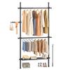 SONGMICS Hanger Clothes Hanging Clothes Drying Rack Clothing Bag HSR136B01 Rack, Expandable, Stand, Top, 84-123cm Wide, 208-310cm Tall, 2-tier,