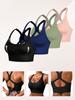 Women's Sports Bra with Adjustable Buckle Design, Suitable for Yoga and Gym Training - Breathable Elastic Fabric.