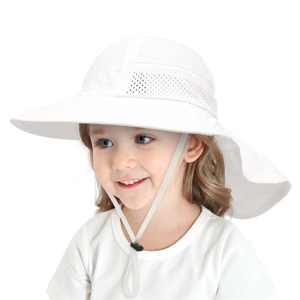 Large Brim Beach Hat Adjustable with Neck Flap Beach Play Hat Kids Sun Hat Sun Protection Hat