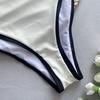 Women One Piece Bikini Vintage High Cut Swimsuit Bandeau Beachwear with Breast
