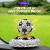 Football Design Car Perfume Pretty Various Fragrances Solar Automatic Rotating Decoration Aroma Diffuser for Bus Air Purification