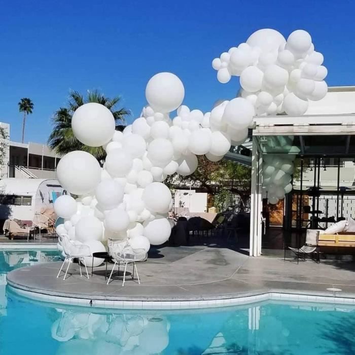 Kit de Guirlande de Ballon - Arche Ballon - Blanc - Décoration Fête - Mariage - Anniversaire