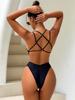 Sexy Women One Piece Swimsuits Bandage Female Swimwear V-Neck Bathing Suit Solid Swimming Suits Beachweaa Biquini Monokini