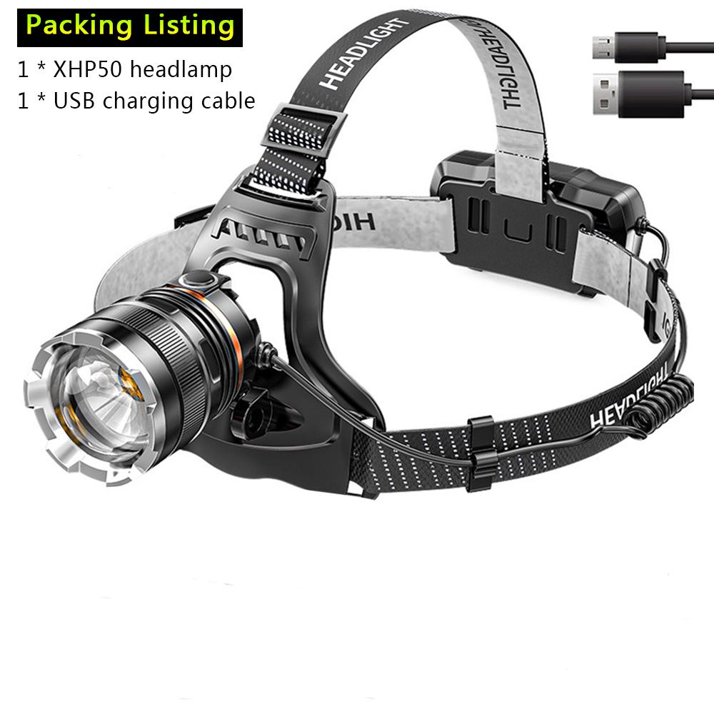 zk20 10000LM XHP50 High Powerful Headlamp Flashlight Head Torch LED Zoom Sensor Headlight 18650 Rechargeable Fishing Lantern